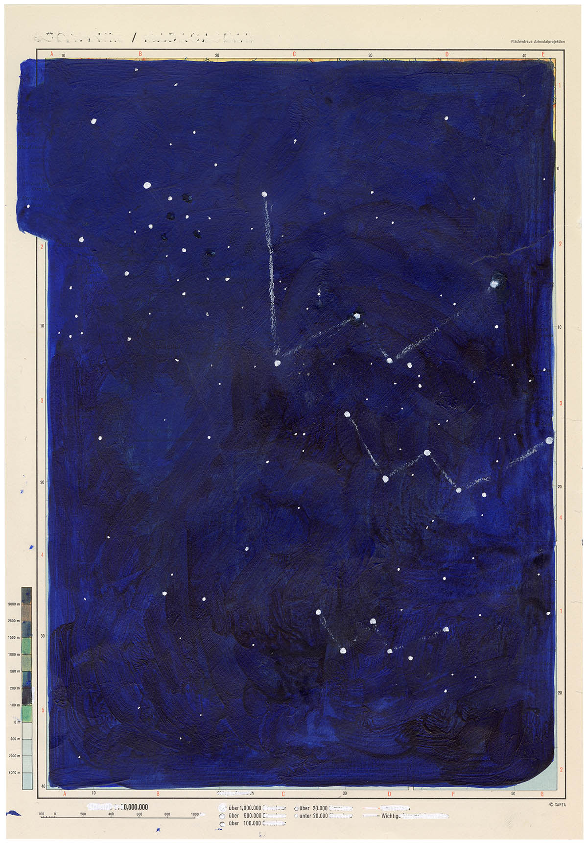 Stern, 2013, 16 x 16 cm, Gouache auf Atlasseite